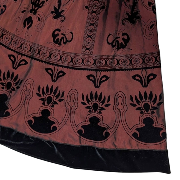 VTG 90s JBS Velvet Accent Slip Circle Skirt Goth Whimsigoth Witchy Dark Medium - Picture 3 of 6